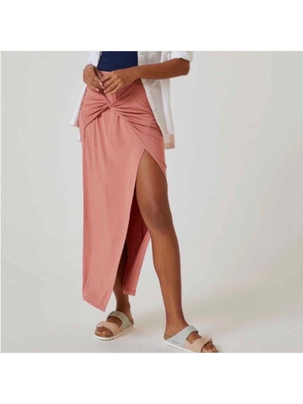 Anthropologie Daily Practice The Bluebell Island Maxi Skirt Salmon Pink Size XS